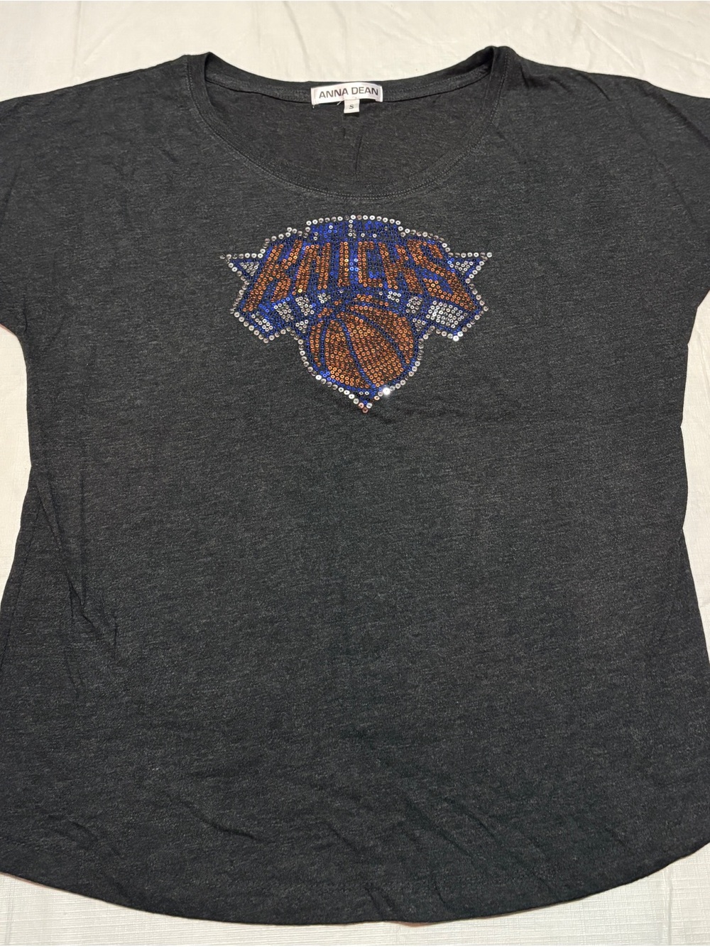 Anna Dean Knicks Dark Gray Rhinestone Tee